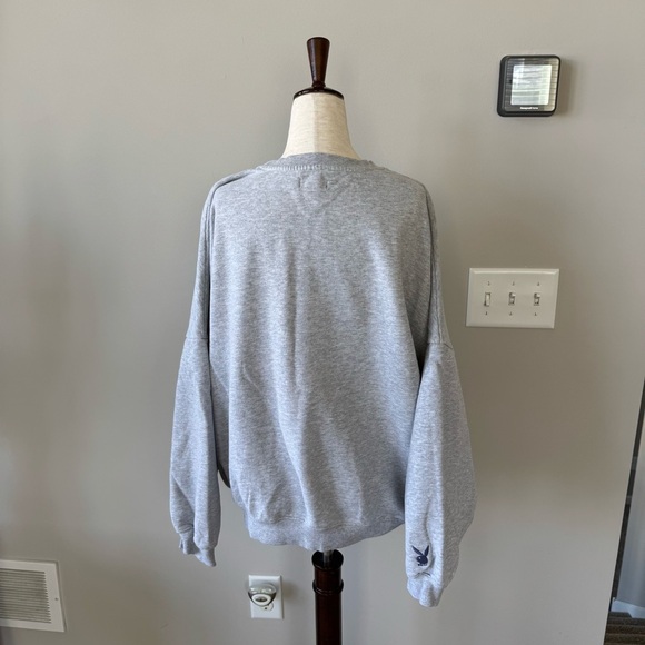 PacSun Playboy Bunny Baggy Soft Gray Fleece Crew Neck Sweatshirt - Picture 4 of 8